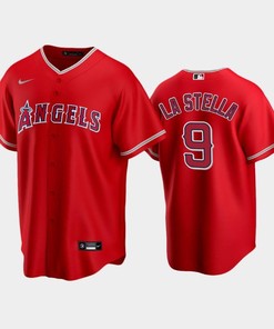 Red Los Angeles Angels Alternate 9 Tommy La Stella Jersey - Robokeg
