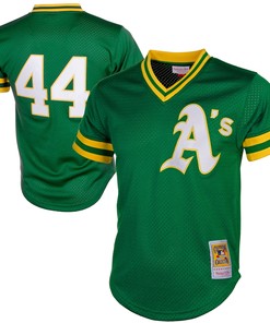 Reggie Jackson Oakland Athletics Mitchell & Ness Cooperstown Mesh Batting Practice Jersey - Green Mlb - Robokeg