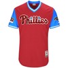 Rhys Hoskins Big Fella Philadelphia Phillies Majestic 2018 Mlb Little League Classic Jersey - Scarlet/light Blue - Robokeg