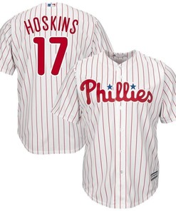 Rhys Hoskins Philadelphia Phillies Home Official Cool Base Player Jersey - White - Robokeg