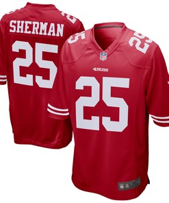 Richard Sherman San Francisco 49ers Game Player Jersey - Scarlet Nfl - Robokeg