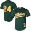 Rickey Henderson Oakland Athletics Mitchell & Ness 1998 Cooperstown Mesh Batting Practice Jersey - Green Mlb - Robokeg