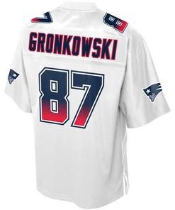 Rob Gronkowski New England Patriots Nfl Pro Line By Fanatics Branded Fade Fashion Jersey - White - Robokeg