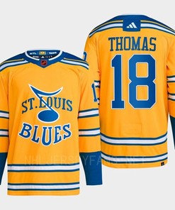 Robert Thomas 18 Reverse Retro 2.0 2022 St. Louis Blues Yellow Jersey Primegreen - Robokeg
