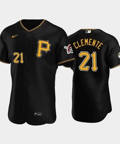 Roberto Clemente Day Pirates 21 Roberto Clemente Black Jersey - Robokeg