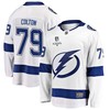 Ross Colton 79 Tampa Bay Lightning Stanley Cup 2023 Playoffs Patch Away Breakaway Men Jersey - White - Robokeg