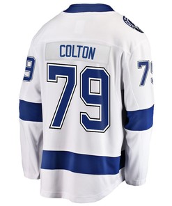 Ross Colton 79 Tampa Bay Lightning Stanley Cup 2023 Playoffs Patch Away Breakaway Men Jersey - White - Robokeg