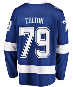Ross Colton 79 Tampa Bay Lightning Stanley Cup 2023 Playoffs Patch Home Breakaway Men Jersey - Blue - Robokeg
