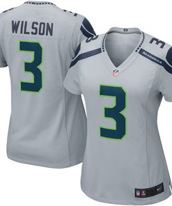 Russell Wilson Seattle Seahawks Nike Womens Game Jersey - Gray - Robokeg