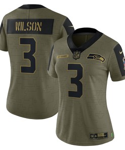 Russell Wilson Seattle Seahawks Womens 2021 Salute To Service Limited Player Jersey - Olive Nfl - Robokeg