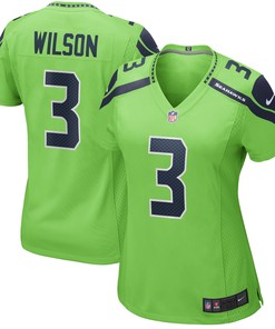 Russell Wilson Seattle Seahawks Womens Alternate Game Jersey - Neon Green Nfl - Robokeg