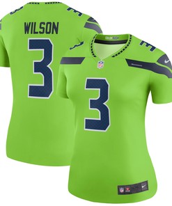 Russell Wilson Seattle Seahawks Womens Color Rush Legend Jersey Neon Green Nfl - Robokeg