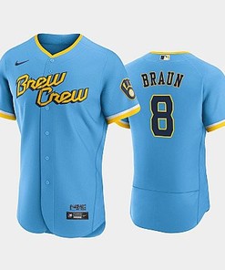 Ryan Braun 8 2022-23 City Connect Milwaukee Brewers Jersey - Powder Blue - Robokeg