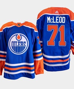 Ryan McLeod 71 Edmonton Oilers Blue Jersey 2022-23 Primegreen Home - Robokeg