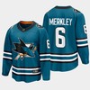 Ryan Merkley 6 San Jose Sharks 2022-23 Home The Evolve Teal Jersey - Robokeg