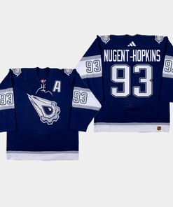 Ryan Nugent-Hopkins 93 Edmonton Oilers 2022-23 Reverse Retro 2.0 Navy Jersey - Robokeg