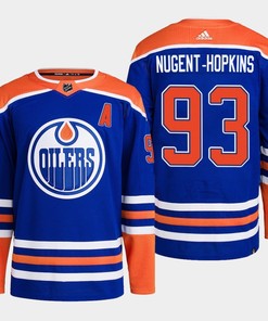 Ryan Nugent-Hopkins 93 Edmonton Oilers Blue Jersey 2022-23 Primegreen Home - Robokeg