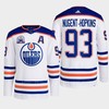 Ryan Nugent-Hopkins 93 Edmonton Oilers White Jersey 2022 Lee Ryan Hall Of Fame Patch Away - Robokeg
