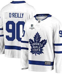 Ryan O_Reilly 90 Toronto Maple Leafs Stanley Cup 2023 Playoffs Patch Away Breakaway Men Jersey - White - Robokeg