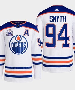 Ryan Smyth 94 Edmonton Oilers White Jersey 2022 Hall Of Fame Patch Away - Robokeg