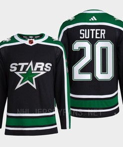 Ryan Suter 20 Reverse Retro 2.0 2022 Dallas Stars Black Jersey Pro Primegreen - Robokeg
