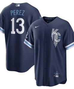 Salvador Perez 13 Kansas City Royals 2022-23 City Connect Jersey - Navy - Robokeg