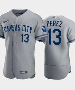 Salvador Perez 13 Kansas City Royals 2022-23 Gray Men's Jersey - Robokeg