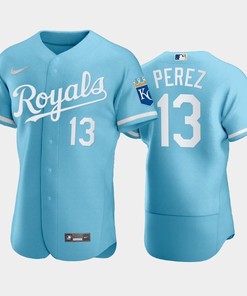 Salvador Perez 13 Kansas City Royals 2022-23 Powder Blue Men's Jersey - Robokeg