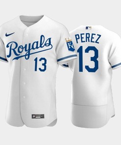 Salvador Perez 13 Kansas City Royals 2022-23 White Men's Jersey - Robokeg