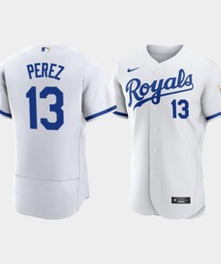 Salvador Perez 13 Kansas City Royals Men's 2022-23 Home Jersey - White Jersey - Robokeg
