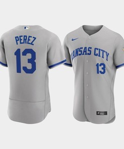 Salvador Perez 13 Kansas City Royals Men's 2022-23 Road Jersey - Gray Jersey - Robokeg