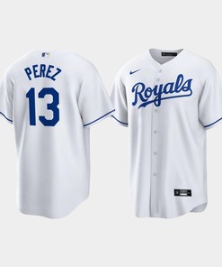 Salvador Perez 13 Kansas City Royals White Home Player Jersey - Robokeg