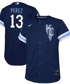 Salvador Perez 13 Kansas City Royals Youth 2022-23 City Connect Jersey - Navy - Robokeg