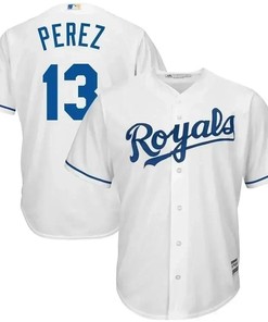 Salvador Perez Kansas City Royals Cool Base Player Jersey - White - Robokeg