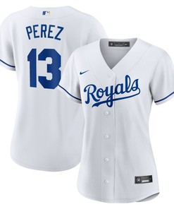 Salvador Perez Kansas City Royals Womens Home Replica Player Jersey - White Mlb - Robokeg