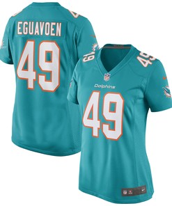 Sam Eguavoen Miami Dolphins Womens Game Jersey - Aqua Nfl - Robokeg