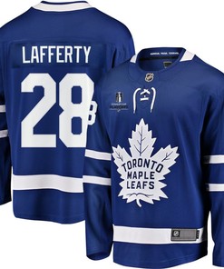 Sam Lafferty 28 Toronto Maple Leafs Stanley Cup 2023 Playoffs Patch Home Breakaway Men Jersey - Blue - Robokeg