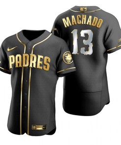 San Diego Padres #13 Manny Machado Mlb Golden Brandedition Black Jersey Gift For Padres Fans - Robokeg