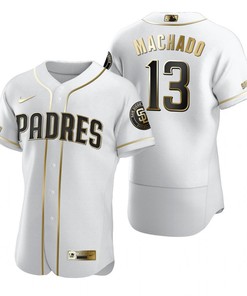 San Diego Padres #13 Manny Machado Mlb Golden Brandedition White Jersey Gift For Padres Fans - Robokeg