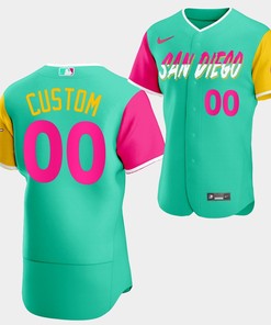 San Diego Padres Custom 00 2022-23 City Connect Mint Reverse Jersey Men - Robokeg
