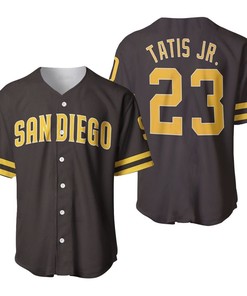 San Diego Padres Fernando Tatis Jr 23 Mlb 2020 Brown Jersey Inspired Baseball Jersey - Robokeg