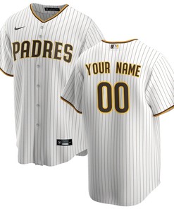 San Diego Padres Home Custom Men Jersey - White - Robokeg