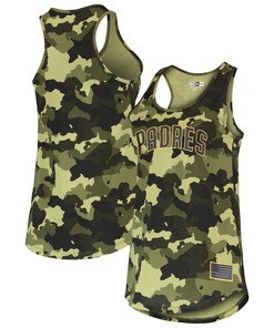 San Diego Padres New Era Womens 2022 Mlb Armed Forces Day Camo Racerback Tank Top - Green - Robokeg