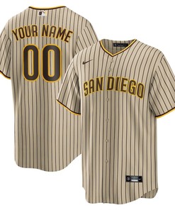 San Diego Padres Road Custom Men Jersey - Brown - Robokeg
