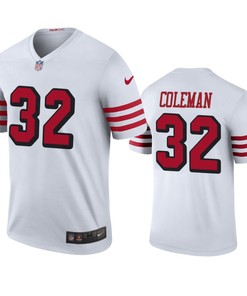 San Francisco 49ers #32 Tevin Coleman White Color Rush Legend Jersey - Men - Robokeg