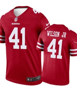 San Francisco 49ers #41 Jeff Wilson Jr. Nike Color Rush Scarlet Jersey - Robokeg