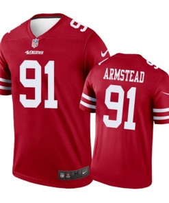 San Francisco 49ers #91 Arik Armstead Nike Color Rush Scarlet Jersey - Robokeg