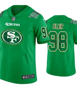 San Francisco 49ers #98 Ronald Blair Kelly Green St. Patricks Day Jersey - Men - Robokeg