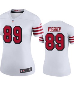 San Francisco 49ers Charlie Woerner White Color Rush Legend Jersey - Womens - Robokeg