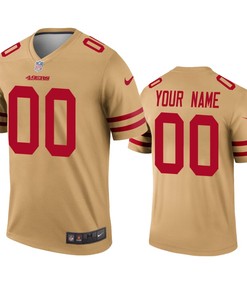San Francisco 49ers Custom Gold Inverted Legend Jersey - Robokeg